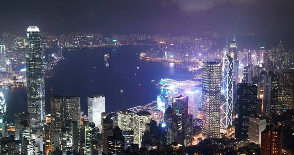 航拍香港夜景