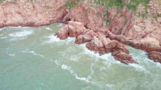 福建霞浦海浪拍打海岸风景航拍