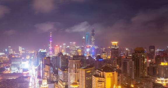 上海夜景延时摄影视频 魔都城市景观
