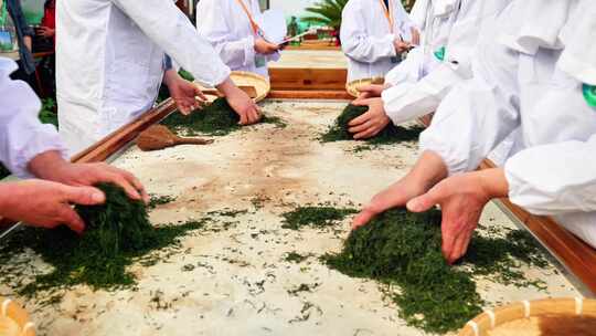 湖北名茶恩施玉露茶手工制作技艺非遗传承视频素材模板下载