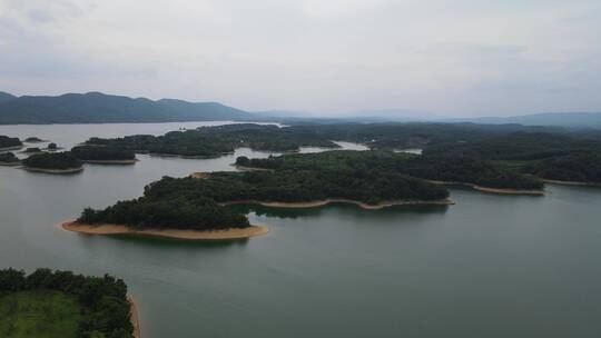 旅游景区杭州千岛湖旅游景区航拍视频素材模板下载