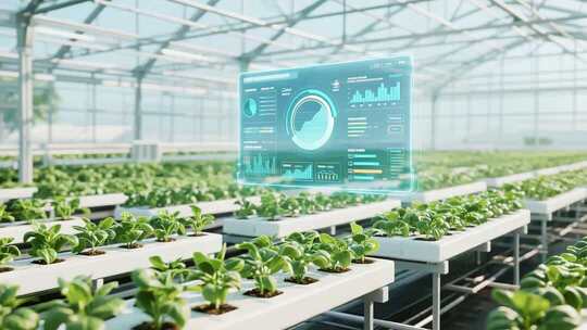 温室大棚蔬菜种植科技画面