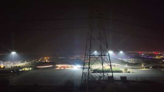 航拍 雄安 冬季 夜景 晚上 航拍雄安夜景