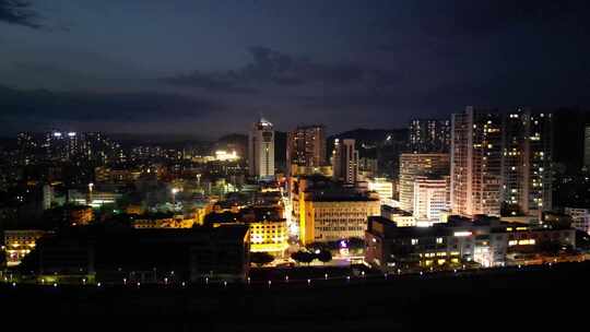 广西梧州城市夜景航拍