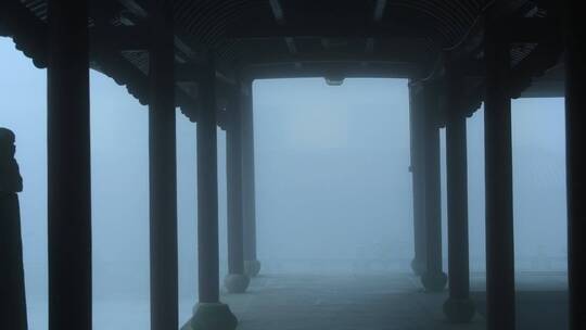 浙江天台山华顶寺雾景视频素材