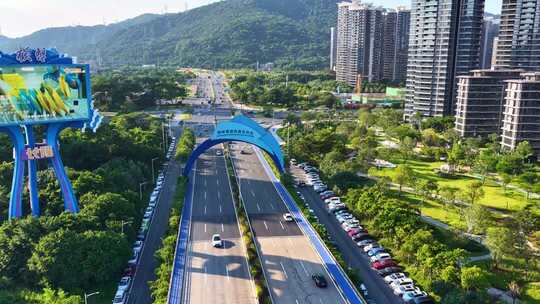 4K航拍横琴粤澳深度合作区牌坊