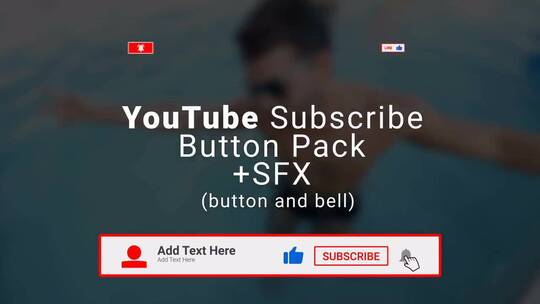 动感十足简洁明快YouTube订阅和喜欢通知包AE模板