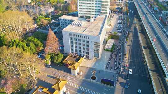 南京市玄武区南京林业大学校园风景航拍素材视频素材模板下载