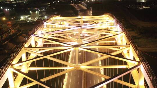 空镜灯光航拍横琴桥视频素材模板下载