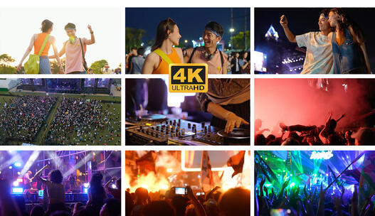 年轻人假期音乐节狂欢高清在线视频素材下载