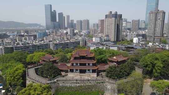 航拍湖南长沙天心阁地标建筑