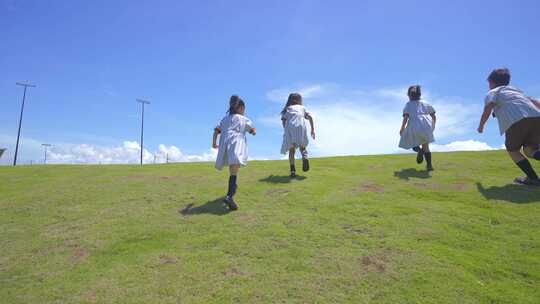 「版权素材」孩子奔跑 幸福 校园 小学生