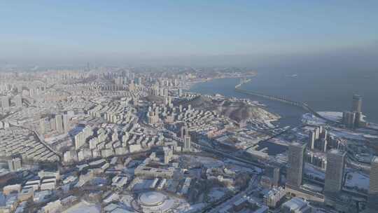 城市雪景 城市雪景航拍