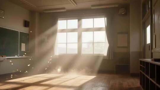 教室阳光洒入光影素材