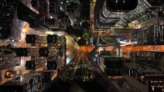 繁华香港夜景航拍视频素材模板下载