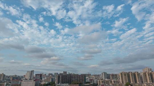 城市天空蓝天白云延时