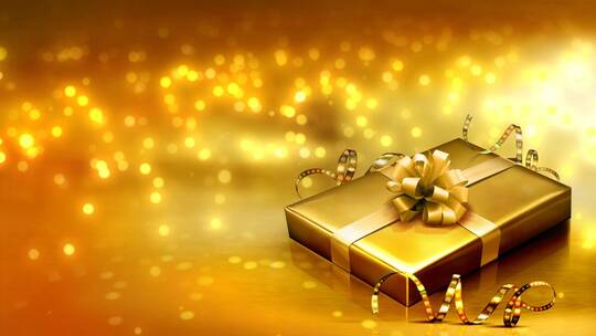 金色礼物盒光斑