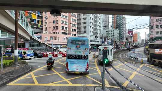 香港落马洲 元朗 附近交通情况道路场景