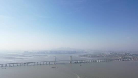 泉州湾跨海大桥航拍泉州大桥海景视频素材模板下载