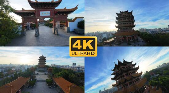 黄鹤楼穿越机fpv航拍高清在线视频素材下载