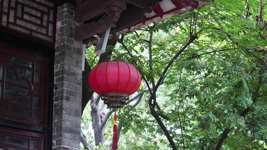 红灯笼传统中式建筑岭南园林佛山顺德清晖园