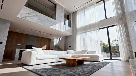 现代别墅客厅室内空间