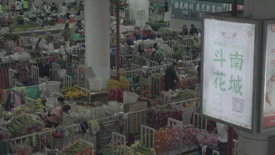 繁忙的斗南花卉市场