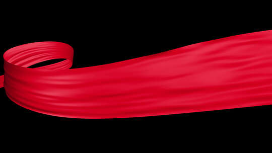 红绸红丝带红布飞舞【透明背景】