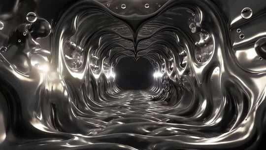 液态金属隧道抽象动画素材