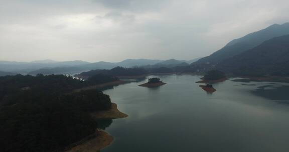 河源万绿湖风景区航拍