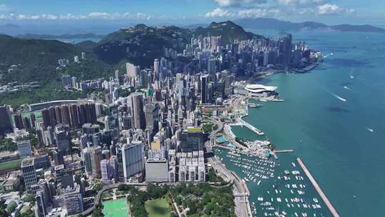 香港维多利亚港航拍