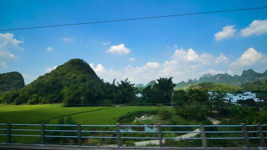 动车高铁火车窗外风景