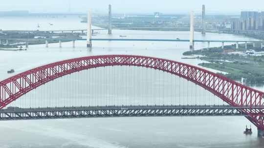 中国广东省广州市南沙区明珠湾大桥视频素材模板下载