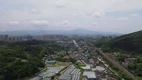 航拍乡村田园农业种植