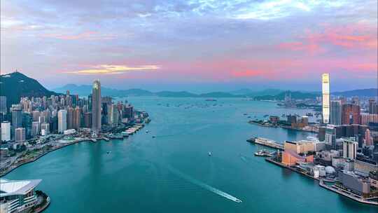 香港维多利亚港日出延时