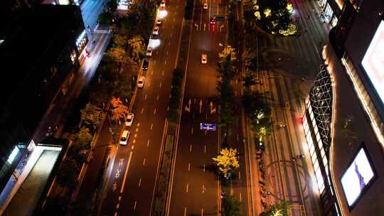 夜晚车辆车流延时摄影