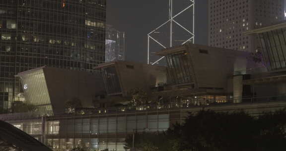 香港中环夜景街景