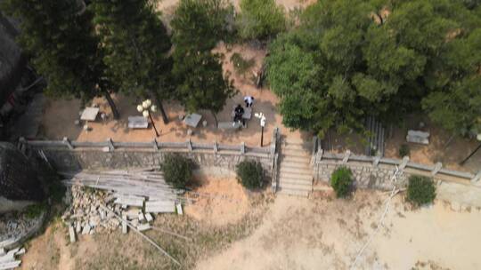 大气 航拍 福建 泉州 闽南 惠安 寺庙 佛