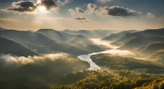 唯美风光日出日落云海风景唯美开场航拍中国