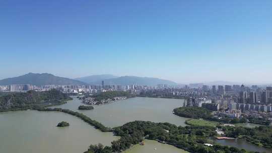 航拍广东肇庆星湖风景区