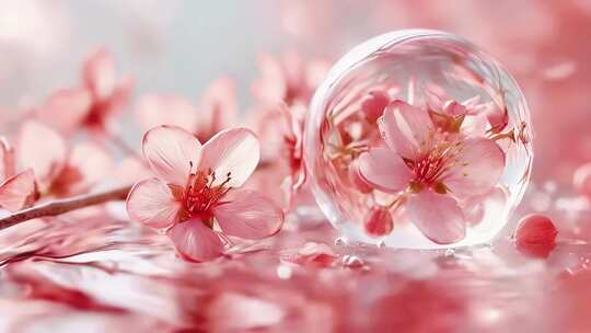 粉色花朵水球春日春天花开季节浪漫花卉