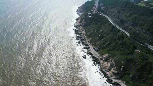 沿海唯美公路海陵岛航拍