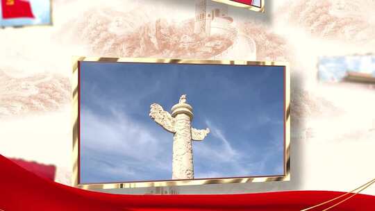 国庆节74周年开场片头背景视频素材高清在线视频素材下载