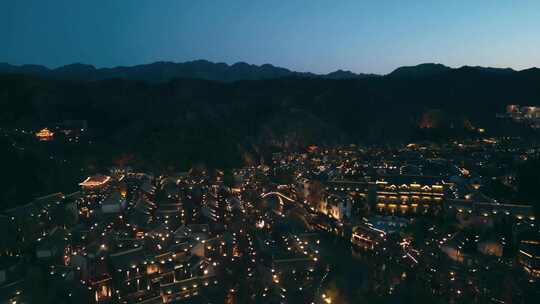 北京密云区古北口镇司马台村古北水镇夜景