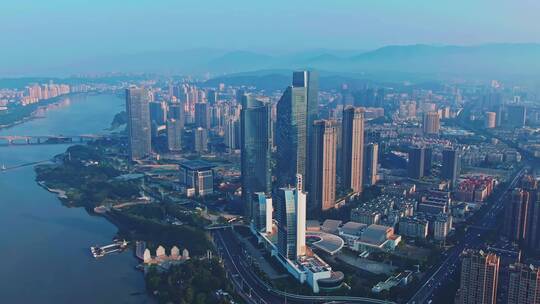 航拍福州CBD城市风光