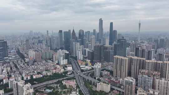 广州珠江新城天际线航拍