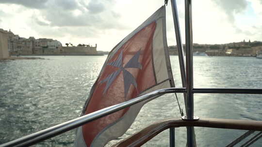 马耳他国旗马耳他国旗瓦莱塔红白十字视频素材模板下载