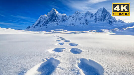 沙滩脚印雪地脚印