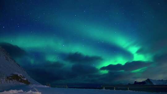 冰岛绝美极光星空延时视频素材模板下载