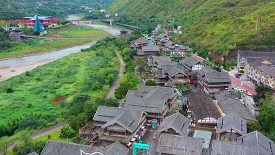 航拍遵义市习水县土城红色长征四度赤水